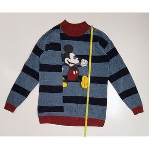 eggie x Disney Mickey Mouse Knit Graphic Sweater Blue Red Men's Size‎ XS